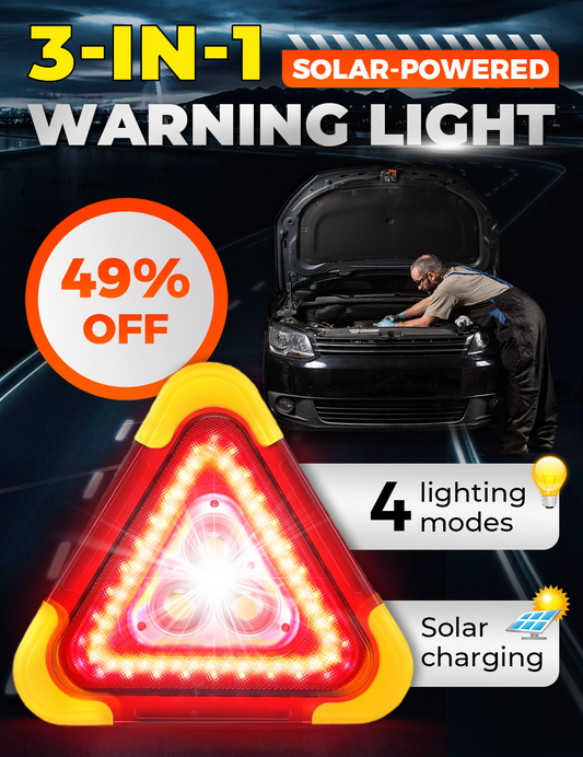 🔈🔈49%Discount🔥3-IN-1 Solar Emergency Triangle Warning Light at the Roadside