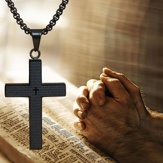 💖Last Day 41% OFF - ✝️Lord's Prayer Scibble Cross Necklace