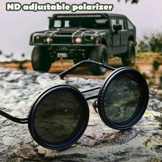 🔥LAST DAY -BUY 2 GET 1 FREE🔥Adjustable Tint Polarized Round Sunglasses