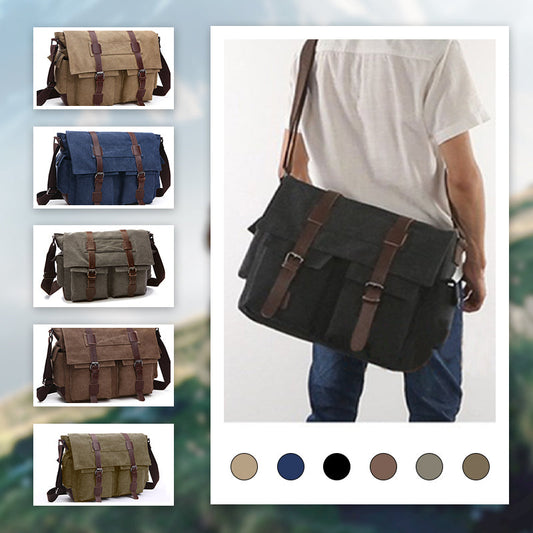 Men's Large Capacity Canvas Crossbody Bag