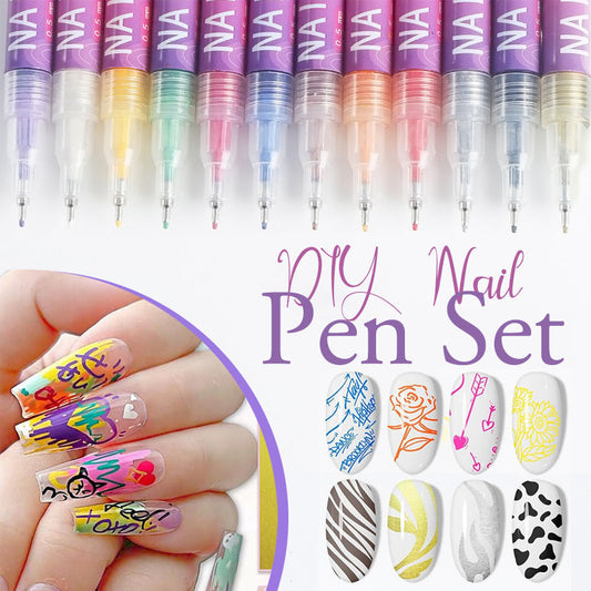 🎁Hot Sale ⏳12 Colors Nail Art Pens Set