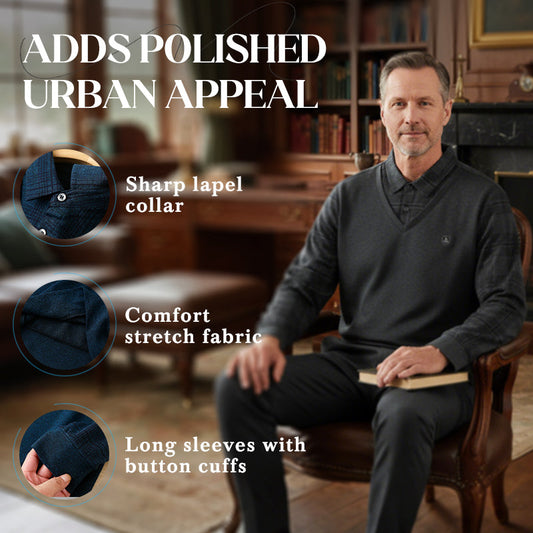 📢📢51%OFF!!!⏰Men's Plaid Mock 2-Piece Top