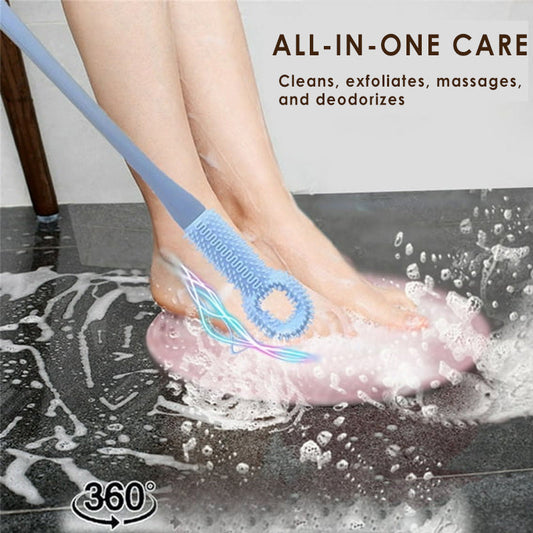 🦶 BUY 1 GET 1 FREE! ✨ Long-Handle Foot Scrubbing Brush - Reaches Toes & Heels Easily, Exfoliates Dead Skin & Improves Circulation 🧼📦