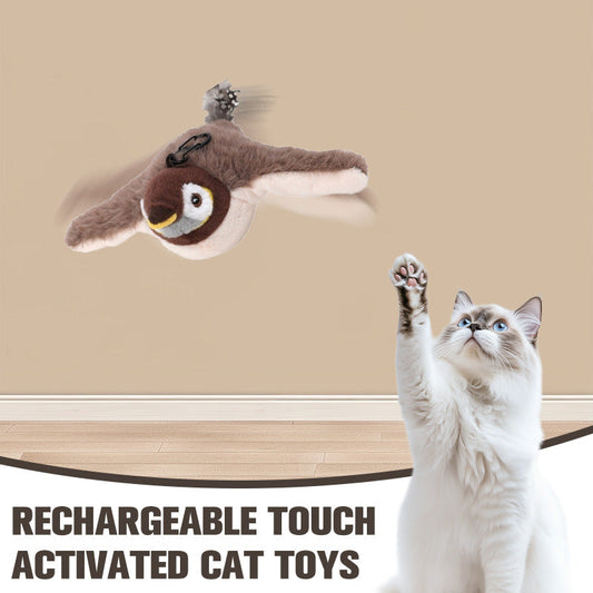 📢📢50% OFF !!⏰⏰Rechargeable Touch Activated Cat Toys with Realistic Sounds Effects