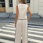 🔥Hot Sale 50% Off🔥Women's Contrast Binding Sleeveless Tank & Drawstring Waist Pants Two-piece Set