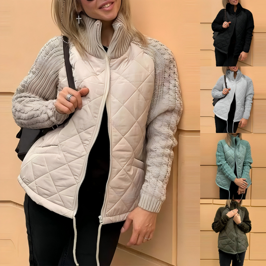 🎁 Hot Sale 46% OFF 🔥2025 New Women's Knit Patchwork Puffy Jacket