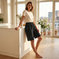 📢📢40% OFF !! ⏰Women's Casual Comfortable Elastic Waist Capri Pants