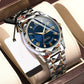 Waterproof Luminous Stainless Steel Two-tone Quartz Men's Watch