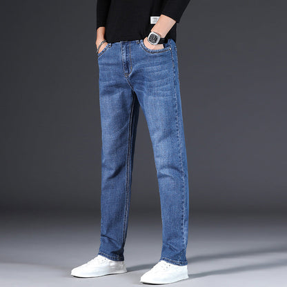 📢📢40% OFF !! ⏰Men's Elastic High Waist Straight Leg Jeans – Stretch Cotton, Breathable, Classic Fit ✨