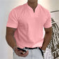 📢📢50% OFF !!!⏰ Men's Gentleman Business Short Sleeve V-Neck T-Shirt – Breathable Cotton Blend, Classic Fit & Available Up to 5XL ✨
