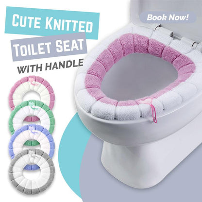 📢📢50% OFF !! ⏰Cute Knitted Toilet Seat Cover with Handle
