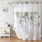 Grey No Hook Shower Curtain with Snap in Liner