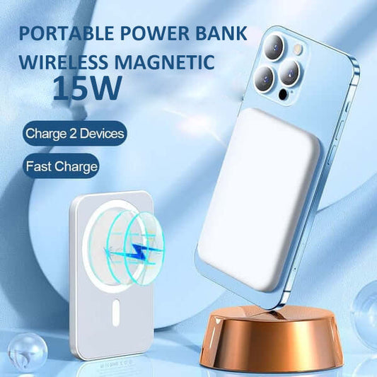 📢📢60%  OFF !! ⏰15W Fast Charge Portable Wireless Magnetic Power Bank
