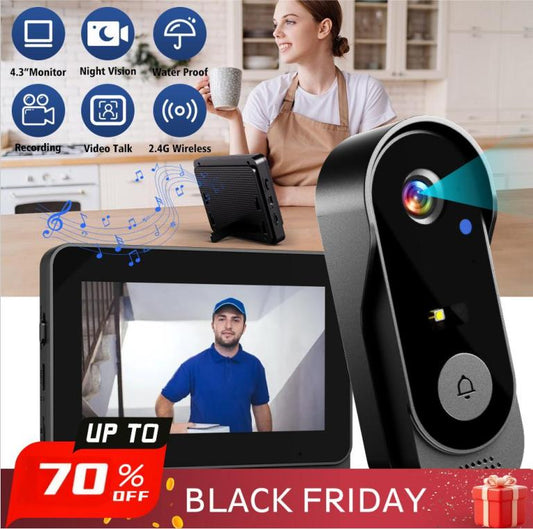 💐49% OFF ! Doorbell Camera with Screen – 4.3-Inch Display, Easy Setup 📱🔔