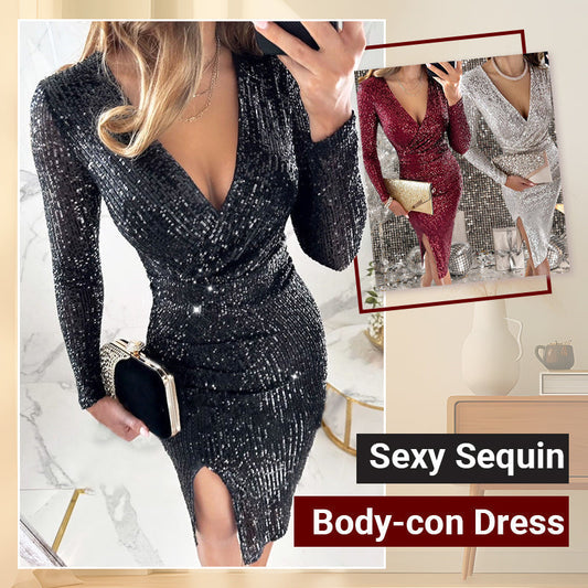 🎅🎄Christmas Hot Sales 60% OFF🔥✨New Arrival✨Sexy Sequin Body-con Dress