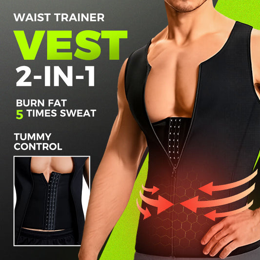 📢📢50% OFF !!!⏰Men's Zip-Up Waist Trainer Vest