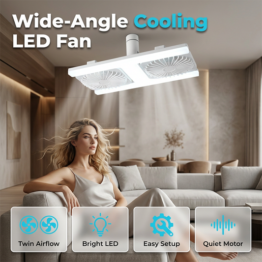 📢📢40% OFF !! ⏰ 2-in-1 LED Ceiling Fan Light – Dual Cooling, Ultra Bright, Tool-Free Install 🌀