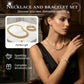 📢📢49% OFF !!!⏰Adjustable Rhinestone Leaf Link Necklace & Bracelet Set