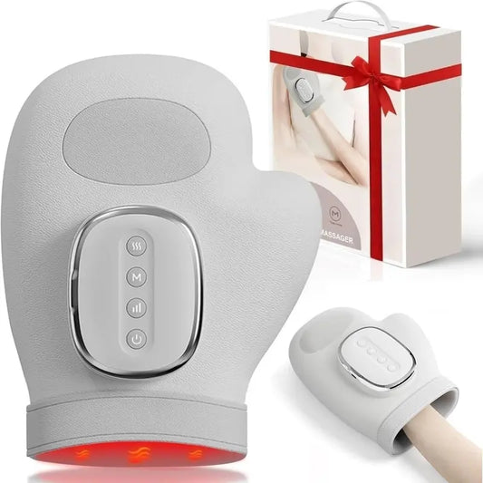 📢📢50%  OFF !!⏰Portable Hand Massager with Heat & Compression, Wireless 3 Modes for Carpal Tunnel Relief