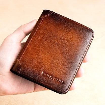 📢📢40% OFF !! ⏰Minimalist RFID Blocking Leather Wallet for Men – Ultra-Thin, Genuine Top-Layer Cowhide, Short Design for Everyday Carry