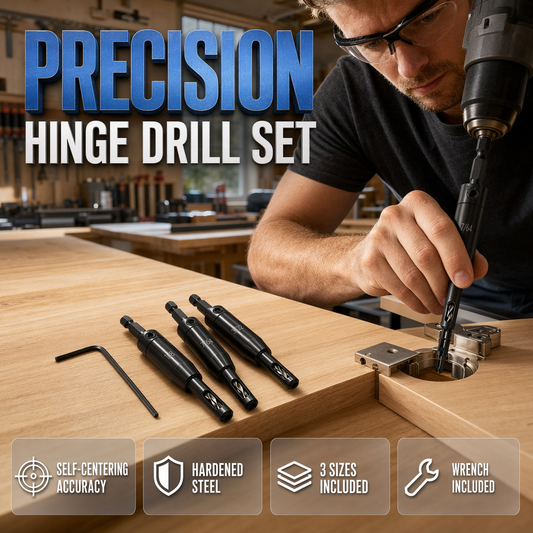 📢📢50% OFF !! ⏰Self-Centering Hinge Drill Bit Set
