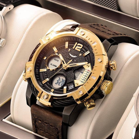 📢📢57% OFF !!⏰Multifunctional Dual Display 3ATM Waterproof Men's Quartz Sports Watch