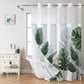 Grey No Hook Shower Curtain with Snap in Liner