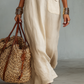 📢📢40% OFF !!!⏰Women's Minimalist Linen Blend Embroidered Short-sleeved Shirt Maxi Dress