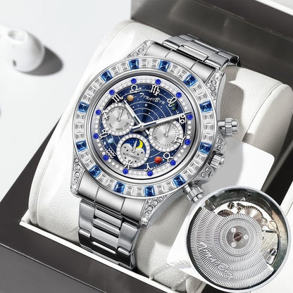📢📢60 % OFF !!🎅【🎁Best Christmas Gift🎁】🎄TINAIBIN Twelve Zodiac Signs & Starry Sky Diamond Automatic Skeleton Men's Watch