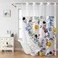 Grey No Hook Shower Curtain with Snap in Liner