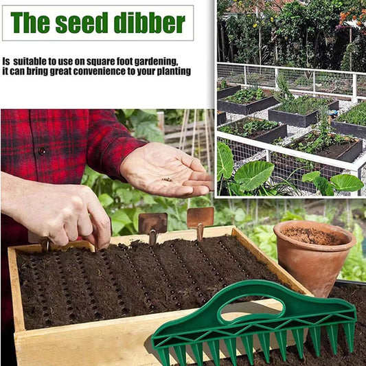 📢📢50% OFF !!!⏰Garden Seed Spacer & Dibbler – 12-Hole Precision Planting Tool