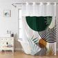 Grey No Hook Shower Curtain with Snap in Liner