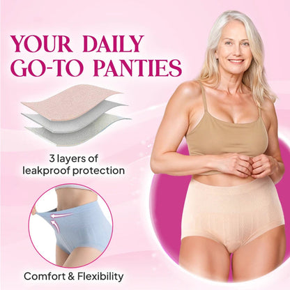 ⏰Limitéierten Ausverkaaf: Kaaft 1, kritt 2 gratis 🤩Auslaafdicht Héichtaille-Slip fir Bauchkontroll an den Hënner💕