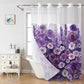 Grey No Hook Shower Curtain with Snap in Liner