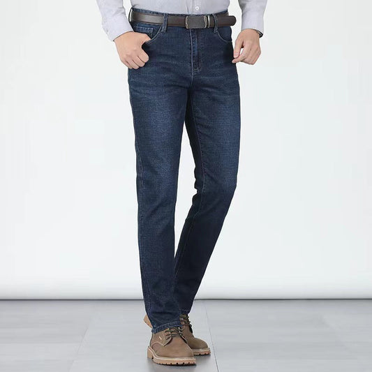 📢📢40% OFF !! ⏰Men's Elastic High Waist Straight Leg Jeans – Stretch Cotton, Breathable, Classic Fit ✨