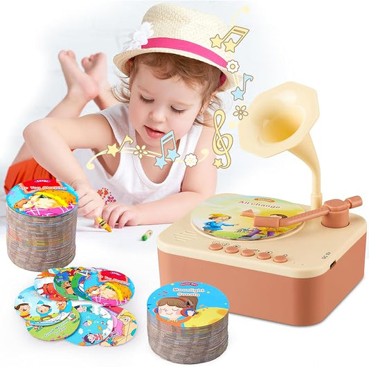 🏆Flash Sale⚡Hot Sale 50%OFF 💥🎶Kids Phonograph with 99 Cards👶Early Education Phonograph Story Machine