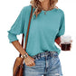 🔥Hot Sale 50% OFF🏆Women's Fashion 3/4 Sleeve Crewneck Basic Business T-Shirts