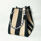 📢📢40% OFF !! ⏰🌴 Boho Striped Knit Bucket Handbag for Women – Handmade Summer Beach Shoulder Bag