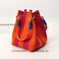 📢📢40% OFF !! ⏰🌴 Boho Striped Knit Bucket Handbag for Women – Handmade Summer Beach Shoulder Bag