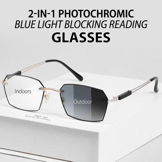 📢📢60 % OFF !!🎅2-in-1 Photochromic Blue Light Blocking Reading Glasses