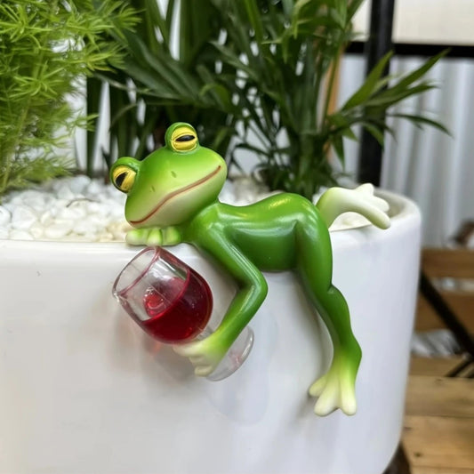 🎁Nápad na dárek Žhavý výprodej 50% sleva🐸 Ozdoba na květináč ve tvaru žáby🍷