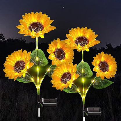 📢📢40% OFF !! ⏰ Sunflower Solar Lights – Auto On/Off, 14H Glow, IP65 Waterproof ☀️