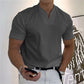 📢📢50% OFF !!!⏰ Men's Gentleman Business Short Sleeve V-Neck T-Shirt – Breathable Cotton Blend, Classic Fit & Available Up to 5XL ✨