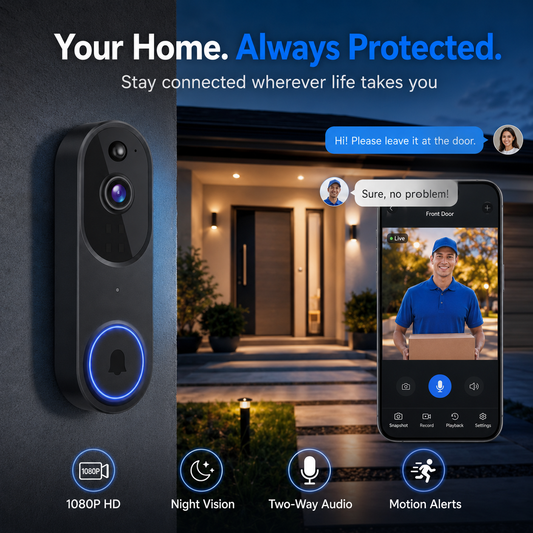 📢📢30% OFF !! ⏰Smart HD Doorbell – Remote Access & Instant Alerts 📱💬【Exceptional Price】