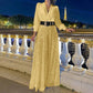 New Fashion V-neck Long Sleeve Shirt with Elegant Waist Slimming and Wide-leg Sequins