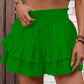 📢📢30% OFF !! ⏰Solid Color Stretch Waist Layered Short Skirt