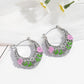 📢📢40% OFF !! ⏰ Gold-Plated Crescent Hoop Earrings with Enamel Flowers