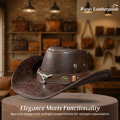 📢📢50% OFF !! ⏰Pro-Favorite Breathable Cowboy Hat – Cowhide – Sunshield for Outdoor Activities ☀️