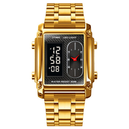 ⏳Limited time 50% OFF💥🎁Men's Square Creative Dual-Movement Multifunctional Sports Watch