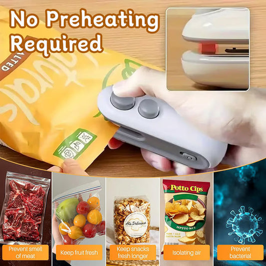 💥💥💥 Mini Sealer Small Household Hand Pressure Sealer Portable Snack Plastic Bag Heat Sealing Machine